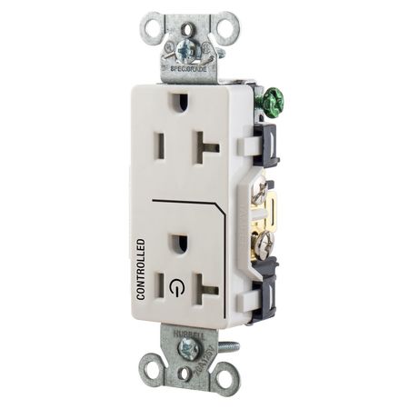 HUBBELL WIRING DEVICE-KELLEMS Construction/Commercial Receptacles DR20C1WHI DR20C1WHI
